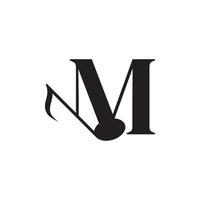 letter m met muziek keynote logo ontwerpelement. bruikbaar voor bedrijfs-, musical-, entertainment-, platen- en orkestlogo's vector