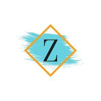 letter z-logo met aquarel penseelstreek. bruikbaar voor bedrijfs-, bruiloft-, make-up- en mode-logo's. vector