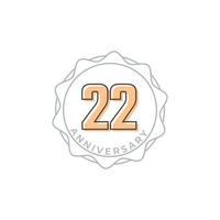 22 jaar verjaardag viering vector badge. de gelukkige verjaardagsgroet viert de illustratie van het sjabloonontwerp