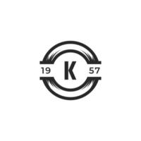 vintage insigne letter k logo-ontwerpelement sjabloon. geschikt voor identiteit, label, badge, café, hotel icoon vector