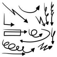 verzameling van hand tekenen doodle pijlen geïsoleerd op een witte achtergrond vector