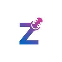 letter z podcast record logo. alfabet met microfoon pictogram vectorillustratie vector