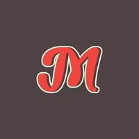 retro letter m-logo in vintage westernstijl met dubbele laag. bruikbaar voor vectorlettertype, labels, posters enz. vector