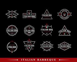 set van klassieke vintage retro label badge embleem Italiaanse grill barbecue logo ontwerp inspiratie vector