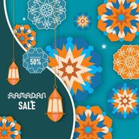 ramadan verkoop achtergrond met islamitische mandala ornamenten vector