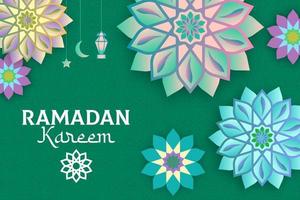 ramadan kareem behang ontwerpsjabloon met mandala-stijl vector