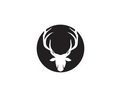 Herten hoofd vector logo zwart