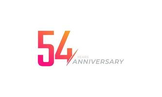 54 jaar verjaardag viering vector. de gelukkige verjaardagsgroet viert de illustratie van het sjabloonontwerp vector