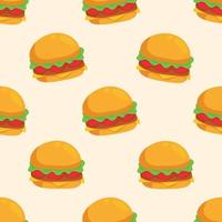 naadloze hamburger cartoon patroon vector