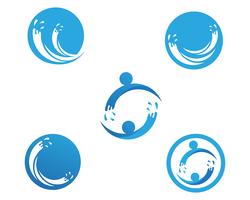 Splash water blauw natuur logo vector