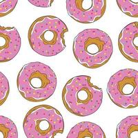 roze donuts naadloos patroon. vector illustratie