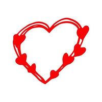 hart frame grens hand getrokken doodle. , scandinavisch, noords, minimalisme. kaart, pictogram sticker liefde bruiloft valentijn dag vector