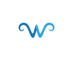 W Letter Water golf Logo sjabloon vectorillustratie vector