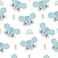 schattig naadloos patroon met babymuis. creatieve kinderachtige print. creëren voor stof, textiel. vector illustratie
