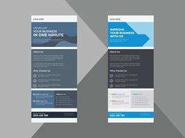 geweldig zakelijk vectorontwerp voor oprolbare banner, multifunctionele sjabloon dl-flyer, trendy minimalistische oprolbare, zakelijke abstracte vectorsjabloon vector