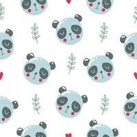 schattig naadloos patroon met babypanda. creatieve kinderachtige print. geweldig voor stof, textiel. vectorillustratie. vector