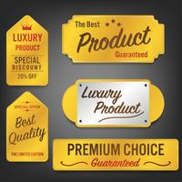 Set van verkoop labels en banner. Luxe gouden ontwerp. vector