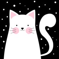 Grappige, schattige kat. Winter illustratie. vector