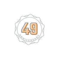 49 jaar verjaardag viering vector badge. de gelukkige verjaardagsgroet viert de illustratie van het sjabloonontwerp
