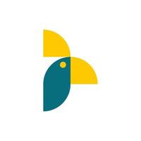 vogelkop illustratie logo, minimalistisch, modern vector