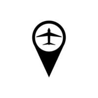 vliegtuig locatie logo icoon. vector branding logo afbeelding