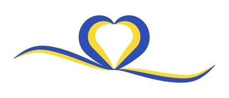 Oekraïne vlag hart banner lint geïsoleerd op een witte achtergrond. vector illustratie