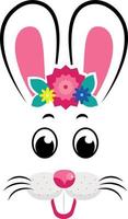konijnenmaskers met roze oren en bloemen vector