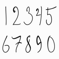 hand getrokken en getekende nummers set. vector illustratie eps.10