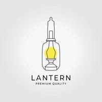 lijn kunst lantaarn logo pictogram illustratie ontwerp vintage vector