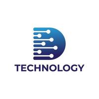 letter d tech logo-ontwerp vector
