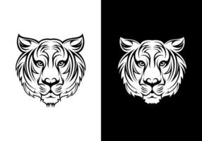 hand getekend tijger tattoo-ontwerp vector