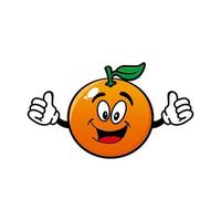 lachende oranje stripfiguur mascotte. vectorillustratie geïsoleerd op een witte achtergrond vector