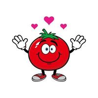 schattige cartoon fruit tomaat karakter mascotte vector