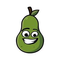 lachende avocado stripfiguur mascotte. vectorillustratie geïsoleerd op een witte achtergrond vector