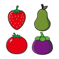 set illustratie vector fruit voeding