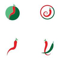 rode en groene hete chili logo pictogram vectorillustratie vector