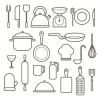 keuken en koken pictogram ontwerpsjabloon. vector illustratie