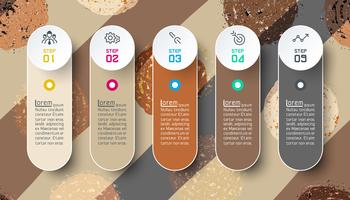 Infographicsontwerp op de abstracte achtergrond van de kleurencirkel. vector