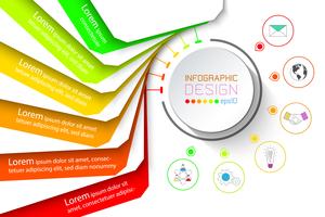 Kleurrijke bannerzaken infographic met zes stappen. vector
