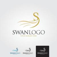 minimale zwaan logo sjabloon - vector