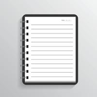 lege realistische spiraal Kladblok notebook geïsoleerd op een grijze achtergrond. vector illustrator