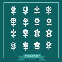 Flower Icon Set voor website vector