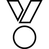 award medaille vector overzicht pictogram op witte achtergrond