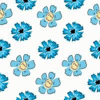 naadloos patroon met blauwe bloemen en korenbloemen. vector