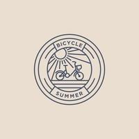 zomer fiets minimalistische lijntekeningen badge pictogram logo vector