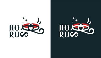 oog van de god van horus in oude Egyptische stijl, minimalistische logo-ontwerp god van het oude Egypte vector