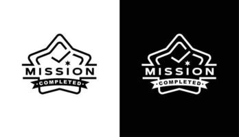 sterbeoordeling succesvolle missie met minimalistische vorm voor logo-ontwerp met vertrouwde verkoperzegelpictogram vector