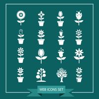 Flower Icon Set voor website vector