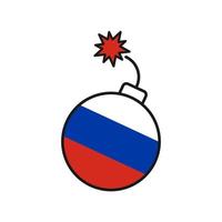 bompictogram met de vlag van Rusland en bompictogram. vectorillustratie. vector