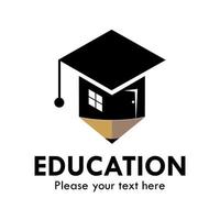 middelbare school campus logo sjabloon illustratie. geschikt voor onderwijs, app, website, gebouw, instituut, academie, afstuderen etc vector